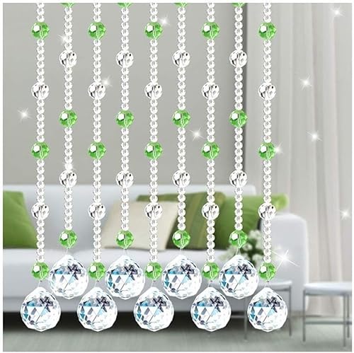 ININOSNP Natürliche Perlen Durchscheinende Kristallglas-Vorhangdekoration, zugeschnittene und aufhängbare Vorhänge, mehrere Stile und Größen, anpassbar(20 strands-60X150cm) von ININOSNP
