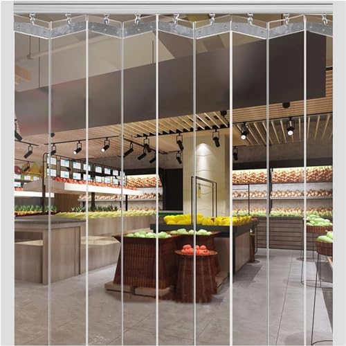 ININOSNP PVC-Streifenvorhänge, hängende, verschiebbare transparente Streifen-Türvorhänge for Tür-Gefriervorhänge(1.2mX2m) von ININOSNP
