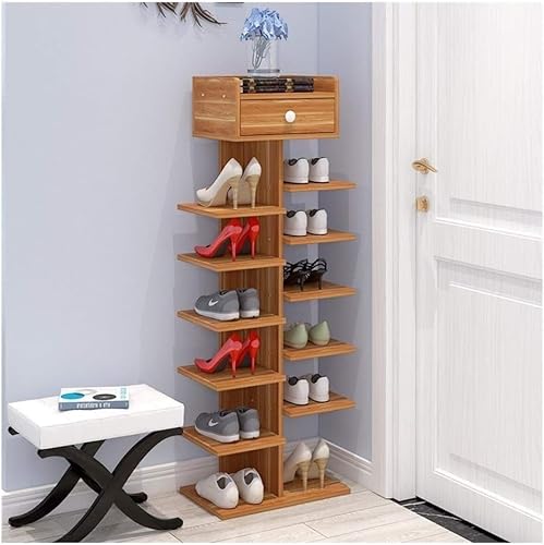 ININOSNP Schuhregal Schuhregal Platzsparender Schuhschrank aus Holz, geeignet for Eingangshalle, Badezimmer, Wohnzimmer (Color : Brass) von ININOSNP