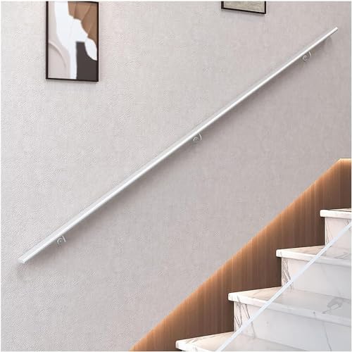 ININOSNP Schwebende Treppenhandläufe Geländerhandläufe, komplette Wandhandläufe, zusätzliche rutschfeste Stützstangen(Bianco,200cm) von ININOSNP
