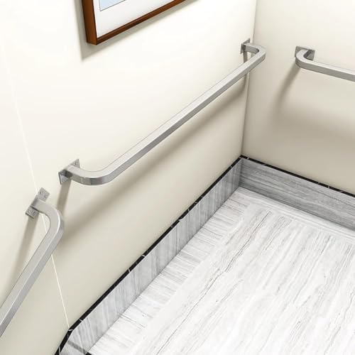ININOSNP Schwebende Treppenhandläufe Handläufe, Treppenhandläufe, Verzinkte Industrie-Eisenhandläufe, Geeignet for Ältere Menschen, Kinder Und Behinderte(Silver,280cm) von ININOSNP
