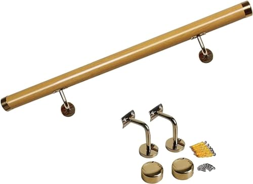 ININOSNP Schwebende Treppenhandläufe Handläufe, an der Wand montierte Treppenhandläufe, robuste Treppenhandläufe for Verandastufen im Freien(Gold,100cm) von ININOSNP
