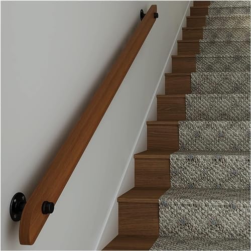 ININOSNP Schwebende Treppenhandläufe Handläufe for Innentreppen, rutschfeste Wandhandläufe mit Metallhalterungen, Korridorstützstangen usw(50cm) von ININOSNP