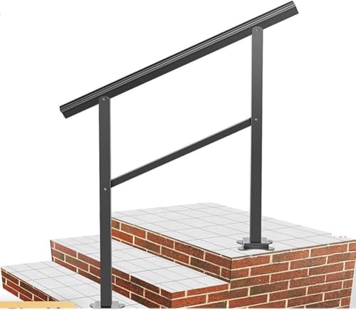 ININOSNP Schwebende Treppenhandläufe Handlauf for Außentreppen, Treppenhandlauf aus Schmiedeeisen for Betonstufen oder Holzstufen(38.78x39.69inch) von ININOSNP