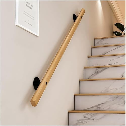 ININOSNP Schwebende Treppenhandläufe Holzhandläufe, Rutschfester Treppenhandlauf, Wandmontierter Handlauf for Den Innen- Und Außenbereich(120cm/3.9ft) von ININOSNP