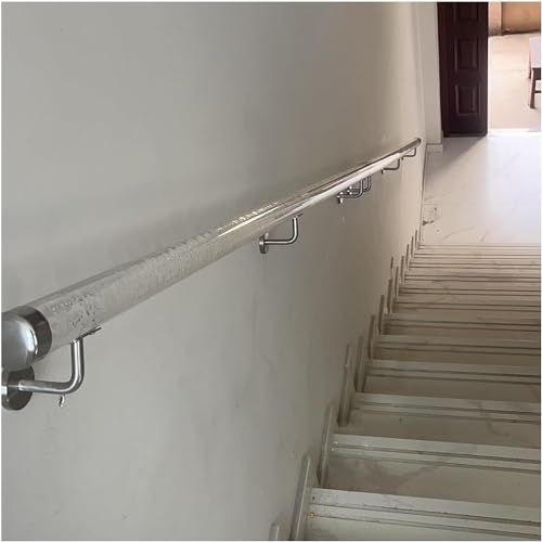 ININOSNP Schwebende Treppenhandläufe Transparente Geländer, Handläufe, Treppen, sichere und rutschfeste Geländer for Familien- und Kindergartenkorridore(Silver,200cm) von ININOSNP
