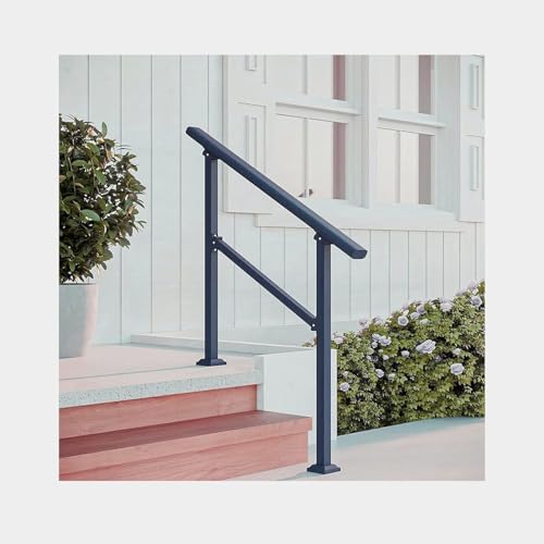 ININOSNP Schwebende Treppenhandläufe Treppenhandlauf, Handläufe for Außentreppen, Treppengeländer 1-2-Stufen-Handlauf, Schmiedeeiserner Handlauf for Betonstufen von ININOSNP