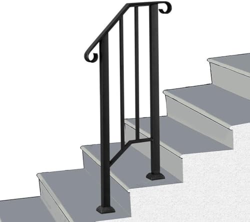 ININOSNP Schwebende Treppenhandläufe Treppenhandlauf, Handläufe for den Außenbereich mit Montagesatz, beidseitige Kurbel, Doppelsäulentreppe von ININOSNP