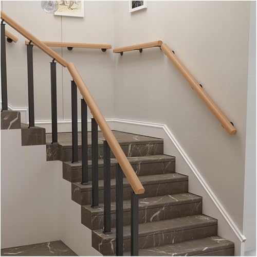ININOSNP Schwebende Treppenhandläufe Treppenhandlauf, Holzhandlauf Treppen, Handlauf-Kit Treppenzaun Treppenhandlauf Wandmontage Home(150cm) von ININOSNP