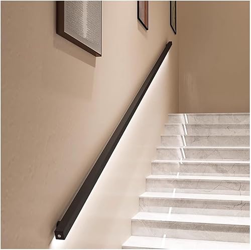 ININOSNP Schwebende Treppenhandläufe Treppenhandlauf-Wandbalustrade for InnentreppenModerne Handlaufbalustrade in schwarzem Finish(2m) von ININOSNP