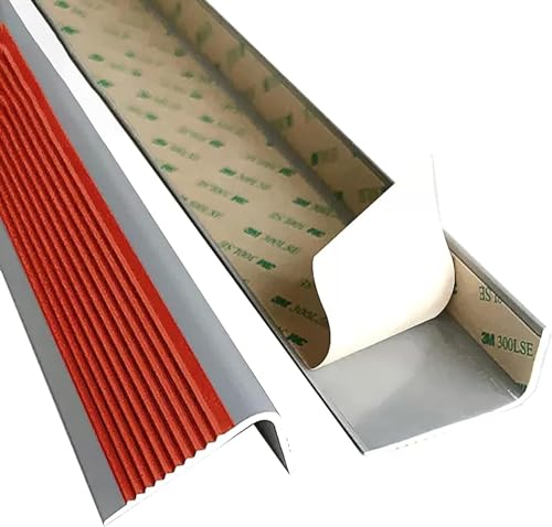 ININOSNP Selbstklebender Bodenübergangsstreifen, PVC-Bodenkantenschutz for Trittstufenkantenschutz und Verbindung von Bodenlücken, Cutble Rutschfester Treppenübergangsstreifen(E,1m) von ININOSNP