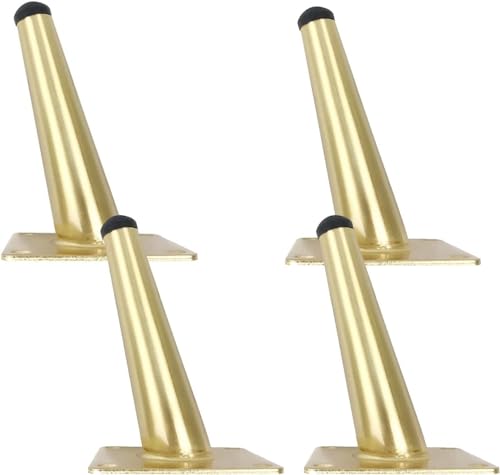ININOSNP Set mit 4 Beinen, Möbelbeinen aus Metall, schrägen Sofabeinen, konischen Schrankbeinen mit Schrauben, gebürstetes Gold (20 cm) (Color : Gold, Size : 12cm/4.7in) von ININOSNP