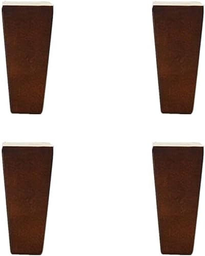 ININOSNP Sofafüße, Eichenmöbelfüße Tischfüße Fußhocker Ersatzfüße mit Schrauben, Dunkles Holz 10 cm 4 STK. von ININOSNP
