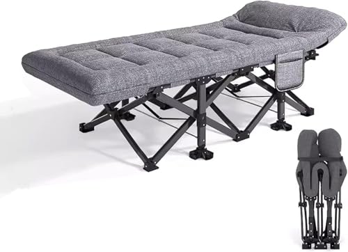 Memory-Schaum-Klappbett Campingmatratze for Erwachsene, PP-Baumwolle, stabilisierte Struktur, Kopfstütze, tragbares Klappbett, geeignet for Homeoffice, Nickerchen und Reisen (190 x 70 x 40 cm)(Grigio) von ININOSNP