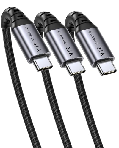 INIU USB C Kabel, [3 Stück 1m] 3.1A Ladekabel USB C Nylon Geflochten Schnellladekabel, USB auf USB C Kabel für Samsung S24 S23 Ultra iPhone 16 15 14 Pro Max Pixel 7 iPad Pro MacBook Air usw von INIU