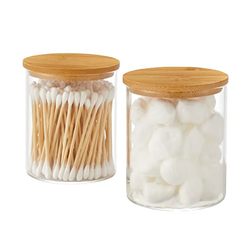 INIUNIK Qtip-Spender aus Glas mit Bambus-Deckel, 2 Stück, Apothekergläser, Wattebällchen, Wattestäbchen, Halter, Glas, Kosmetikbehälter, Gläser für die Arbeitsplatte Aufbewahrung und Organisation INIUNIK Qtip-Spender aus Glas mit Bambus-Deckel, 2 Stück, Apothekergläser, Wattebällchen, Wattestäbchen, Halter, Glas, Kosmetikbehälter, Gläser für die Arbeitsplatte Aufbewahrung und Organisation von INIUNIK