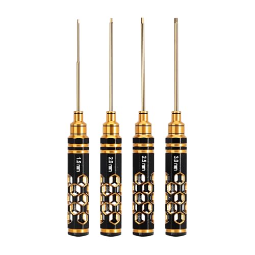 INJORA 4 Stück RC Sechskant-Schraubendreher-Set, Inbusschlüssel-Set, 1.5 mm, 2.0 mm, 2.5 mm, 3.0 mm, Sechskant-Schraubendreher-Schraubenschlüssel, Boot, Hubschrauber von INJORA