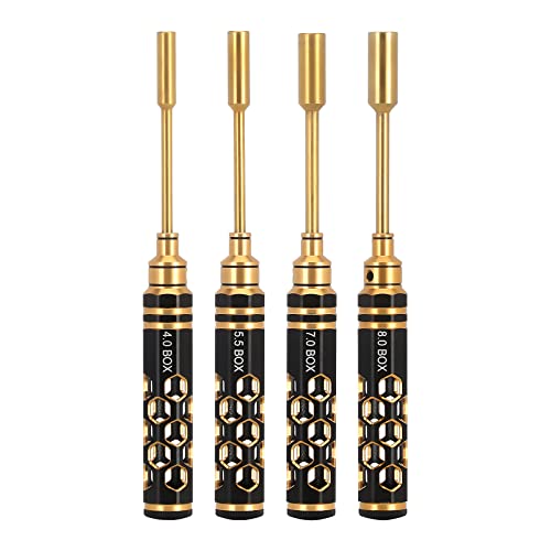 INJORA 4 Stück RC Sechskantmutter-Schraubendreher-Set, 4.0 mm 5.5 mm 7.0 mm 8.0 mm Sechskantkopfmutter-Schraubendreher, Steckschlüssel-Treiber, Boot, Hubschrauber INJORA 4 Stück RC Sechskantmutter-Schraubendreher-Set, 4.0 mm 5.5 mm 7.0 mm 8.0 mm Sechskantkopfmutter-Schraubendreher, Steckschlüssel-Treiber, Boot, Hubschrauber von INJORA