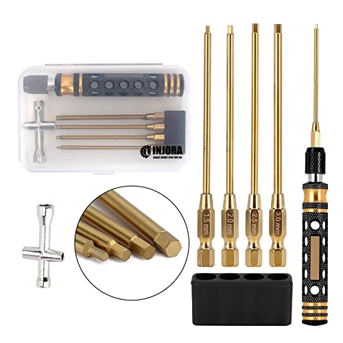 INJORA RC Werkzeug Set Bausatz Verhexen Schraubendreher 4 in 1 Inbusschlüssel Satz 1.5 mm 2.0 mm 2.5 mm 3 mm mit 12mm Rad Sechskant für Traxxas TRX4 Arrma Hubschrauber Drohnenboot INJORA RC Werkzeug Set Bausatz Verhexen Schraubendreher 4 in 1 Inbusschlüssel Satz 1.5 mm 2.0 mm 2.5 mm 3 mm mit 12mm Rad Sechskant für Traxxas TRX4 Arrma Hubschrauber Drohnenboot von INJORA