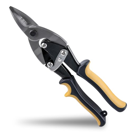 INJOYTEC Gerader Schnitt, Luftfahrtschere mit Drahtschneider, gerader Schnitt, arbeitssparend, Luftfahrtschere zum Schneiden von Blech, gerader Schnitt, normale Blechschneideschere von INJOYTEC