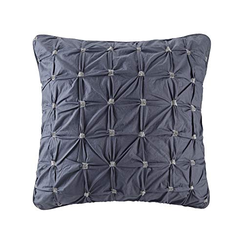 INK+IVY 100% Cotton Euro Sham Europäischer quadratischer dekorativer Kissenbezug, versteckter Reißverschluss (Kissen Nicht im Lieferumfang enthalten), Baumwolle, Fliege Marineblau, 26"x26" von INK + IVY