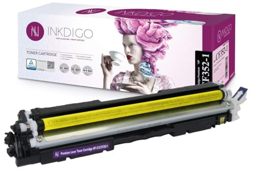 CF352A XL - Premium TÜV Toner Gelb Kompatibel für CF352 / 130A MIT CHIP für HP Color Laserjet Pro MFP M176 N / M177 FW von INKDIGO