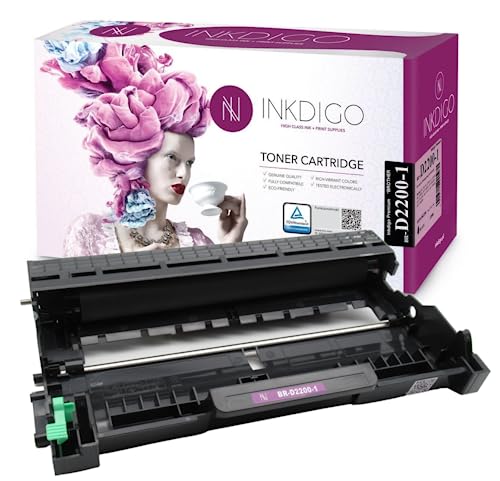 DR2200 XL - Premium TÜV Trommel Schwarz Kompatibel für drucker Brother MFC-7360N MFC-7460DN MFC-7860DW FAX-2840 FAX-2940 HL-2130 HL-2240 HL-2250DN HL-2135W DCP-7055 DCP-7055W von INKDIGO