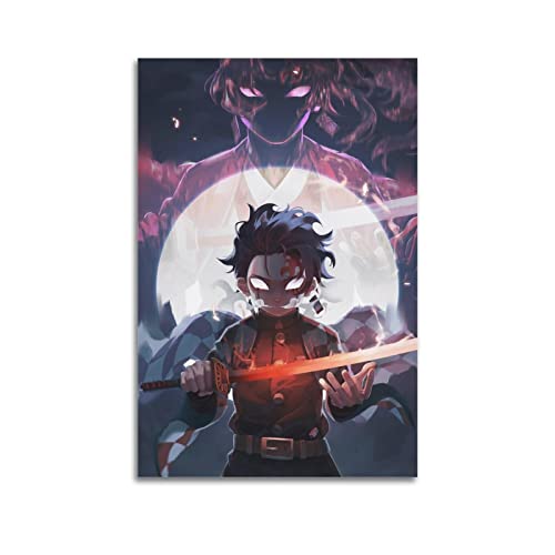 INKLOT Manga Anime Demon Slayer Red Blade Poster Kunst Poster Dekorative Malerei Leinwand Wandposter und Kunstbild Druck Moderne Familie Schlafzimmer Dekor Poster 30 x 45 cm von INKLOT