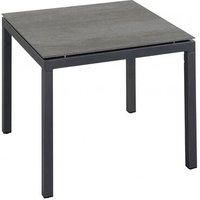 Gartentisch Aluminium graphit 90x90 cm Terrassentisch Tischplatte nach Wahl Deropal weiß - Inko von INKO