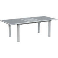Aluminium-Glastisch Spraystone silber/grau ausziehbar 170/220x100x74 cm Gartentisch Terrassenti - Inko von INKO