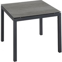 Gartentisch Aluminium anthrazit 90x90 cm Terrassentisch Tischplatte nach Wahl Teakholz recycelt - Inko von INKO