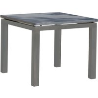 Steintisch Sina Aluminium grau/Spraystone grau-mokka Größe wählbar 90x90x74,5 cm - Inko von INKO