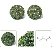 Buchskugel ø 35cm Kunstbaum Buchsbaumkugel+2xSolar - Weihnachtsdeko - Buchsbaum Kugel - Solarleuchte - Outdoor Beleuchtung - Indoor Beleuchtung Buchskugel ø 35cm Kunstbaum Buchsbaumkugel+2xSolar - Weihnachtsdeko - Buchsbaum Kugel - Solarleuchte - Outdoor Beleuchtung - Indoor Beleuchtung von INLIFE