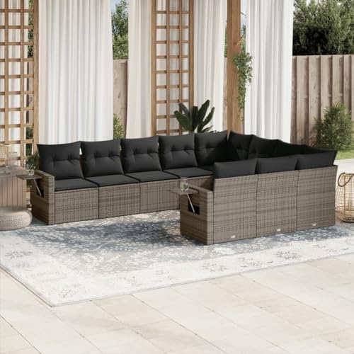 INLIFE 10-TLG. Garten-Sofagarnitur mit Kissen Grau Poly Rattan,Möbel,Gartenmöbel,Gartenmöbel-Sets,Grau,88.2 KG,3253027 INLIFE 10-TLG. Garten-Sofagarnitur mit Kissen Grau Poly Rattan,Möbel,Gartenmöbel,Gartenmöbel-Sets,Grau,88.2 KG,3253027 von INLIFE
