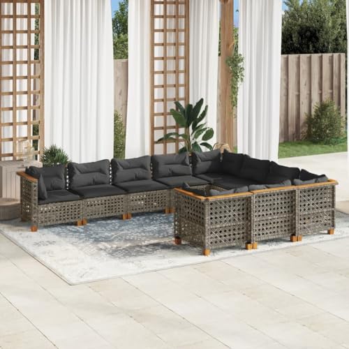 INLIFE 10-TLG. Garten-Sofagarnitur mit Kissen Grau Poly Rattan,Möbel,Gartenmöbel,Gartenmöbel-Sets,Grau,91.4 KG,3262035 INLIFE 10-TLG. Garten-Sofagarnitur mit Kissen Grau Poly Rattan,Möbel,Gartenmöbel,Gartenmöbel-Sets,Grau,91.4 KG,3262035 von INLIFE