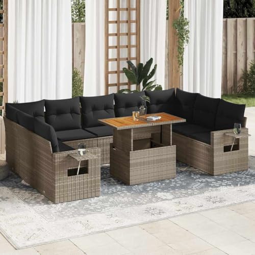 INLIFE 10-TLG. Garten-Sofagarnitur mit Kissen Grau Poly Rattan,Möbel,Gartenmöbel,Gartenmöbel-Sets,Grau,94.8 KG,3327196 INLIFE 10-TLG. Garten-Sofagarnitur mit Kissen Grau Poly Rattan,Möbel,Gartenmöbel,Gartenmöbel-Sets,Grau,94.8 KG,3327196 von INLIFE