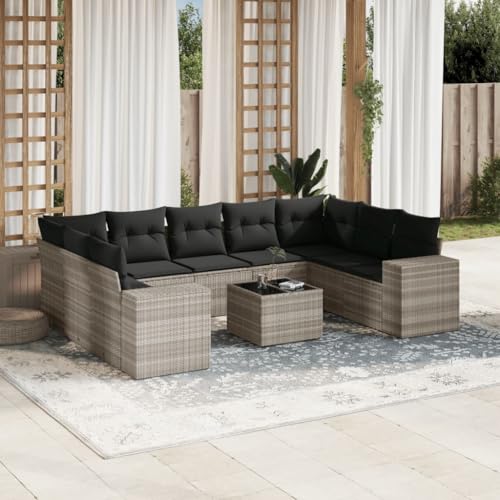 INLIFE 10-TLG. Garten-Sofagarnitur mit Kissen Hellgrau Poly Rattan,Möbel,Gartenmöbel,Gartenmöbel-Sets,Grau,88.6 KG,3255349 INLIFE 10-TLG. Garten-Sofagarnitur mit Kissen Hellgrau Poly Rattan,Möbel,Gartenmöbel,Gartenmöbel-Sets,Grau,88.6 KG,3255349 von INLIFE