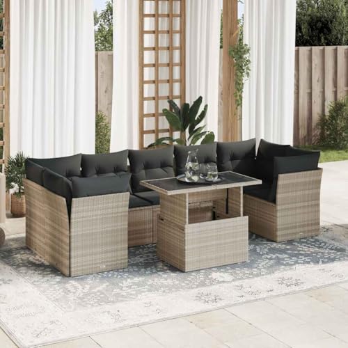 INLIFE 10-TLG. Garten-Sofagarnitur mit Kissen Hellgrau Poly Rattan,Möbel,Gartenmöbel,Gartenmöbel-Sets,Grau,95.5 KG,3326223 INLIFE 10-TLG. Garten-Sofagarnitur mit Kissen Hellgrau Poly Rattan,Möbel,Gartenmöbel,Gartenmöbel-Sets,Grau,95.5 KG,3326223 von INLIFE