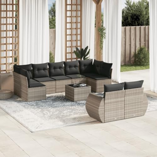 INLIFE 10-TLG. Garten-Sofagarnitur mit Kissen Hellgrau Poly Rattan,Möbel,Gartenmöbel,Gartensitzmöbel,Gartensofaelemente,Grau,81.1 KG,3221831 INLIFE 10-TLG. Garten-Sofagarnitur mit Kissen Hellgrau Poly Rattan,Möbel,Gartenmöbel,Gartensitzmöbel,Gartensofaelemente,Grau,81.1 KG,3221831 von INLIFE