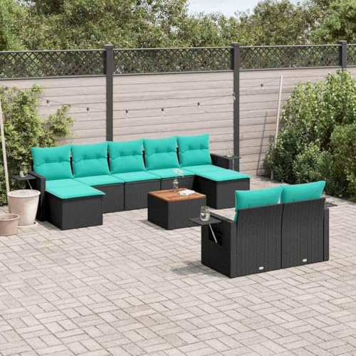 INLIFE 10-teiliges Gartensofa-Set mit Kissen, schwarzes Polyrattan,Möbel,Gartenmöbel,Gartensitzmöbel,Gartensofaelemente,Schwarz,80 KG,3224776 INLIFE 10-teiliges Gartensofa-Set mit Kissen, schwarzes Polyrattan,Möbel,Gartenmöbel,Gartensitzmöbel,Gartensofaelemente,Schwarz,80 KG,3224776 von INLIFE