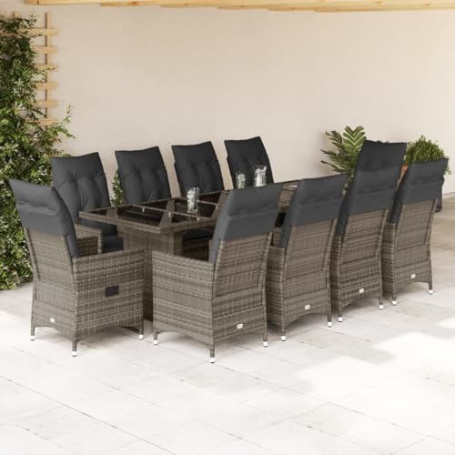 INLIFE 11-TLG. Garten-Bistro-Set mit Kissen Grau Poly Rattan,Möbel,Gartenmöbel,Gartenmöbel-Sets,Grau,132.6 KG,3277242 INLIFE 11-TLG. Garten-Bistro-Set mit Kissen Grau Poly Rattan,Möbel,Gartenmöbel,Gartenmöbel-Sets,Grau,132.6 KG,3277242 von INLIFE