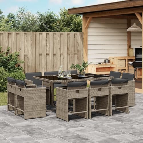 INLIFE 11-TLG. Garten-Essgruppe mit Kissen Grau Poly Rattan,Möbel,Gartenmöbel,Gartenmöbel-Sets,Grau,96.6 KG,3277975 INLIFE 11-TLG. Garten-Essgruppe mit Kissen Grau Poly Rattan,Möbel,Gartenmöbel,Gartenmöbel-Sets,Grau,96.6 KG,3277975 von INLIFE