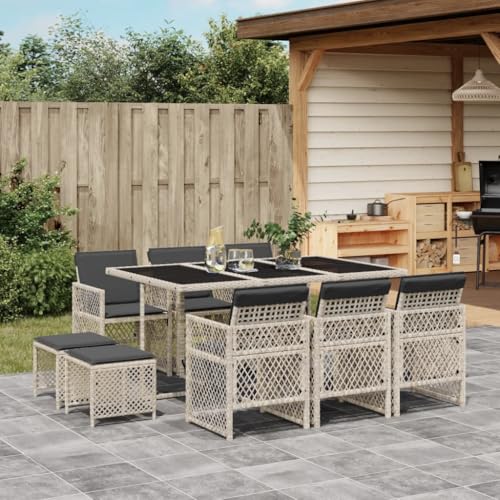 INLIFE 11-TLG. Garten-Essgruppe mit Kissen Hellgrau Poly Rattan,Möbel,Gartenmöbel,Gartenmöbel-Sets,Grau,89.6 KG,3210791 INLIFE 11-TLG. Garten-Essgruppe mit Kissen Hellgrau Poly Rattan,Möbel,Gartenmöbel,Gartenmöbel-Sets,Grau,89.6 KG,3210791 von INLIFE