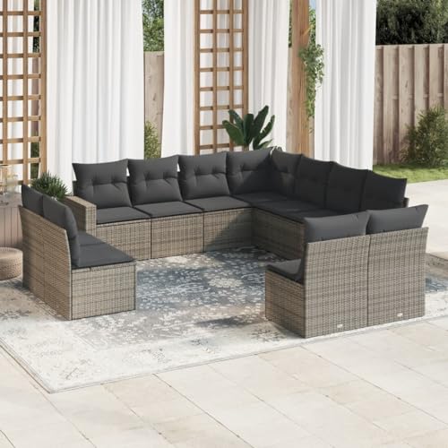 INLIFE 11-TLG. Garten-Sofagarnitur mit Kissen Grau Poly Rattan,Möbel,Gartenmöbel,Gartenmöbel-Sets,Grau,85.8 KG,3219120 INLIFE 11-TLG. Garten-Sofagarnitur mit Kissen Grau Poly Rattan,Möbel,Gartenmöbel,Gartenmöbel-Sets,Grau,85.8 KG,3219120 von INLIFE