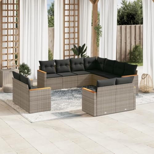 INLIFE 11-TLG. Garten-Sofagarnitur mit Kissen Grau Poly Rattan,Möbel,Gartenmöbel,Gartenmöbel-Sets,Grau,92.8 KG,3226501 INLIFE 11-TLG. Garten-Sofagarnitur mit Kissen Grau Poly Rattan,Möbel,Gartenmöbel,Gartenmöbel-Sets,Grau,92.8 KG,3226501 von INLIFE