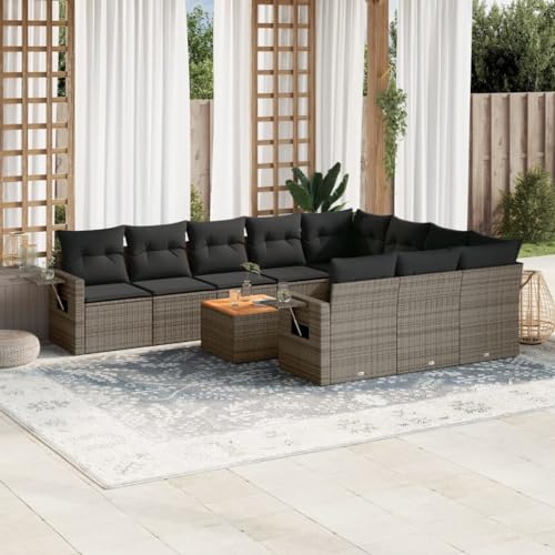 INLIFE 11-TLG. Garten-Sofagarnitur mit Kissen Grau Poly Rattan,Möbel,Gartenmöbel,Gartenmöbel-Sets,Grau,94.8 KG,3257075 INLIFE 11-TLG. Garten-Sofagarnitur mit Kissen Grau Poly Rattan,Möbel,Gartenmöbel,Gartenmöbel-Sets,Grau,94.8 KG,3257075 von INLIFE