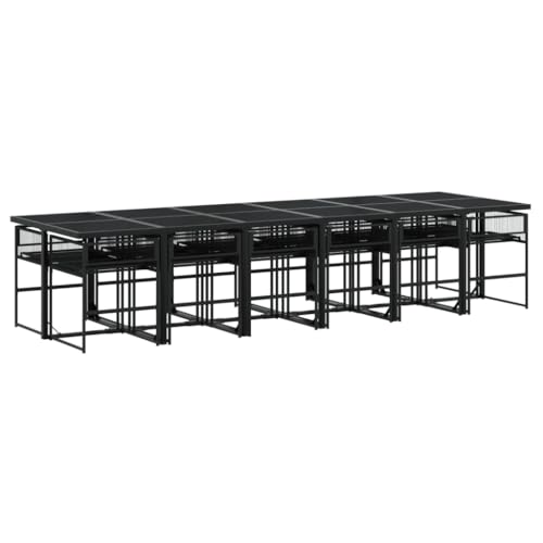 INLIFE 13-TLG. Garten-Essgruppe Schwarz Poly Rattan,Möbel,Gartenmöbel,Gartenmöbel-Sets,Schwarz,141 KG,3295052 von INLIFE