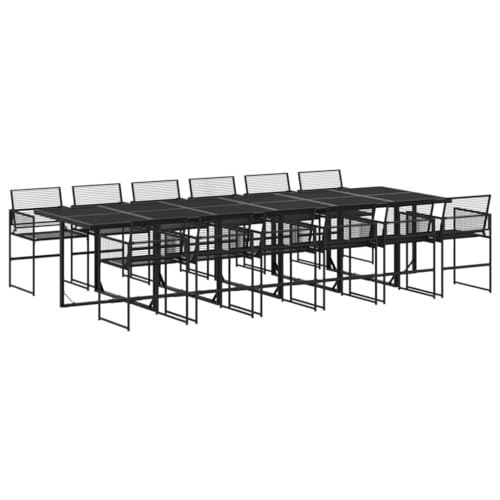 INLIFE 13-TLG. Garten-Essgruppe Schwarz Poly Rattan,Möbel,Gartenmöbel,Gartenmöbel-Sets,Schwarz,141.3 KG,3295037 von INLIFE