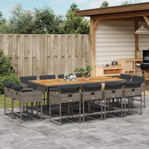INLIFE 13-TLG. Garten-Essgruppe mit Kissen Grau Poly Rattan,Möbel,Gartenmöbel,Gartenmöbel-Sets,Grau,108 KG,3278173 INLIFE 13-TLG. Garten-Essgruppe mit Kissen Grau Poly Rattan,Möbel,Gartenmöbel,Gartenmöbel-Sets,Grau,108 KG,3278173 von INLIFE
