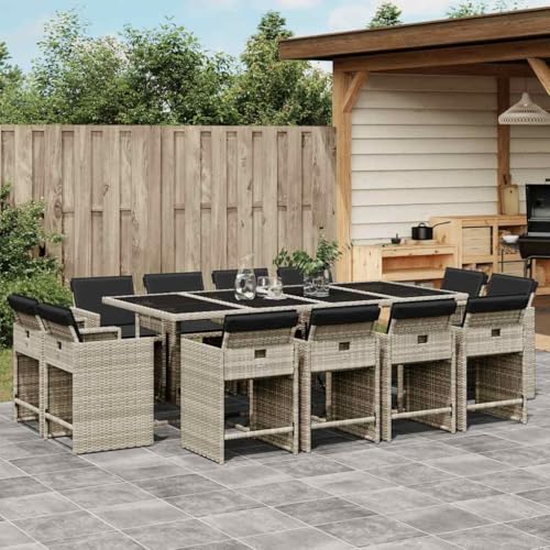 INLIFE 13-TLG. Garten-Essgruppe mit Kissen Hellgrau Poly Rattan,Möbel,Gartenmöbel,Gartenmöbel-Sets,Grau,137.1 KG,3211223 INLIFE 13-TLG. Garten-Essgruppe mit Kissen Hellgrau Poly Rattan,Möbel,Gartenmöbel,Gartenmöbel-Sets,Grau,137.1 KG,3211223 von INLIFE